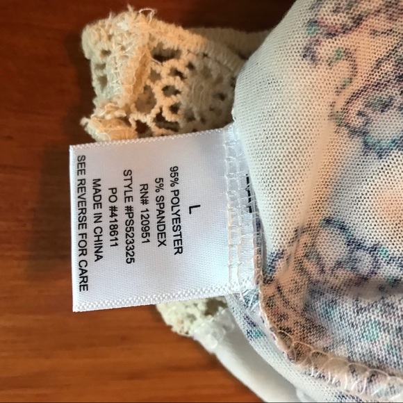 pink rose white blue tank NWT - Picture 7 of 7